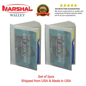 2 Plastic Wallet Insert Replacement Picture Card Holder Trifold 6Pg MADE IN USA-menswallet