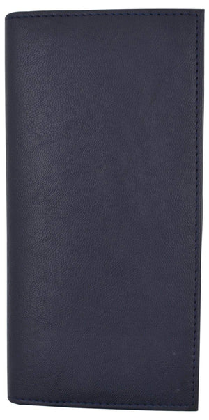 Basic PU Leather Blue Checkbook Covers-menswallet