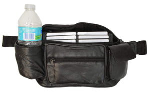 Best Quality Soft Leather Waist Bag Fanny Pack Card Holder with Bottle Holder 201 (C)-menswallet