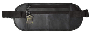 Black Leather Fanny Pack Waist Bag Pouch Travel Purse New Belt Pocket Adjustable 332 (C)-menswallet
