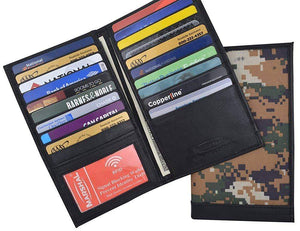 Camouflage Mens RFID Blocking Deluxe Credit Card Case Camo Wallet Leather Secretary-menswallet