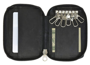 Genuine Leather Key Chain Holder Coin Pocket 412 CF (C)-menswallet