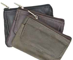 Genuine Soft Leather Change Purse with Zipped Closure and Keyring 955 (C)-menswallet