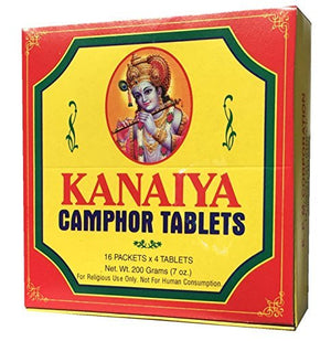Kanaiya Camphor Tablets from India - 200 Grams - 64 Tablets (16 Blocks of 4) Brand-menswallet