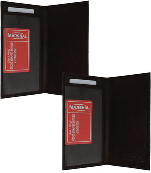 Marshal Checkbook Covers - Set of 2 - Genuine Leather (Brown-Brown)-menswallet
