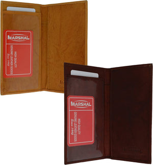 Marshal Checkbook Covers - Set of 2 - Genuine Leather (Burgundy-Tan)-menswallet