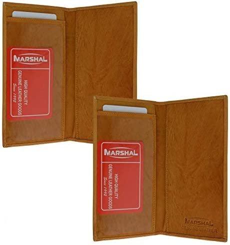 Marshal Checkbook Covers - Set of 2 - Genuine Leather (Tan-Tan)-menswallet