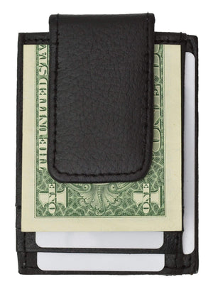 Marshal Printed Grain Cow Hide Leather Money Clip with Magnet-menswallet
