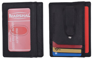 Marshal Slim Money Clip Mens Leather Front Pocket Wallet Credit Card Holder-menswallet
