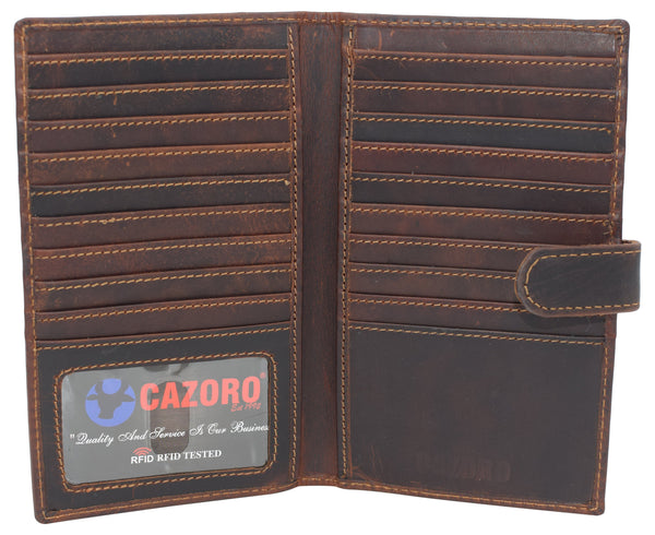Amazon.com: SENDEFN Women 1527 Wallet Leather - with RFID Blocking Card checkbook ID Slot Large main image 1