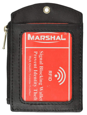 RFID Blocking ID Printed Lanyard Premium Leather Badge Holder with Neck Strap RFID P 4561 (C)-menswallet