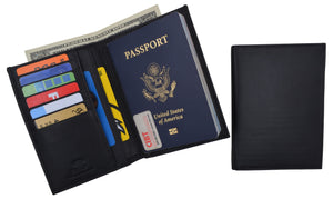 RFID Blocking Leather Passport Holder Wallet Cover Case Travel For Men and Women-menswallet