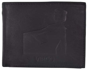 Virgo Zodiac Sign Bifold Trifold Genuine Leather Men's Wallets-menswallet