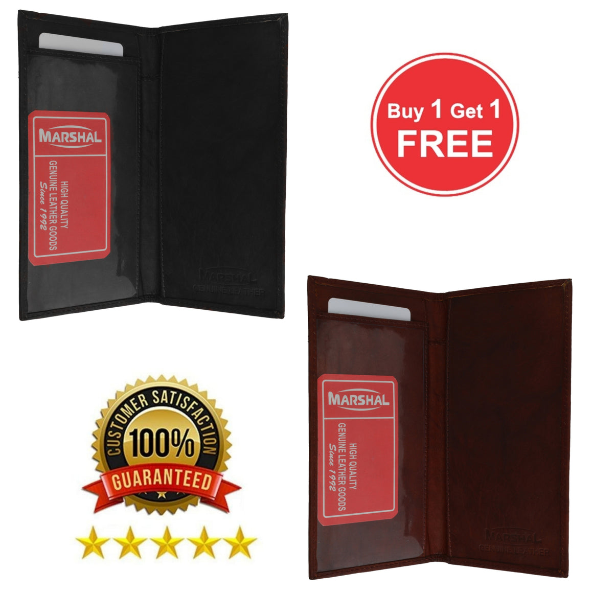 Genuine Leather Basic Checkbook Cover Pen Holder Black Brown Tan Burgundy-menswallet