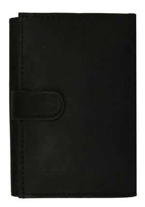 Bifold Wallet Women Genuine Leather Black Credit/ID Card Holder Purse Gift-menswallet
