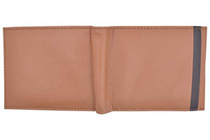 Cazoro Men’s Slimfold RFID Safe Slim Bifold Wallet Smooth Leather Front Pocket Tan-menswallet