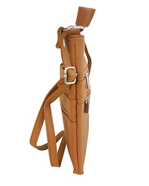 Light Brown Mini Cross Body Purse Multi Pocket Handbag Designed in the U.S.A.-menswallet