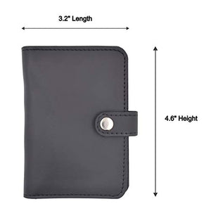 Genuine Leather Bifold Badge ID Holder with Snap Closure-menswallet