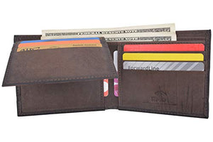 Cazoro Men's Genuine Leather RFID Blocking Bifold Extra Capacity Top Flip ID Wallet Brown-menswallet