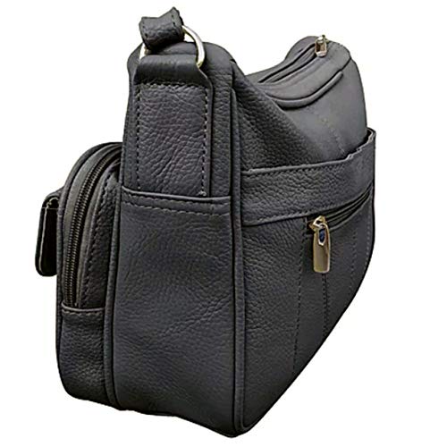 VL Modern Ladies Printed Black Leather Handbag, Size: 40 X 20 X 55