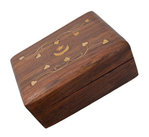 OM SHRI OM Small Decorative Box Jewelry Trinket Organizer Handcrafted Finest Rosewood Keepsake-menswallet