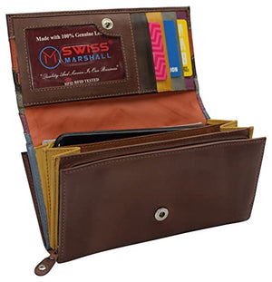 Womens Wallet RFID Blocking Genuine Leather Large Capacity Clutch Purse Smartphone Wallet Credit Card Holder-menswallet