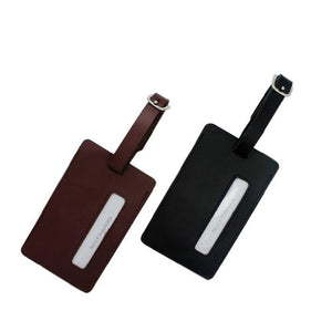 2 Leather Travel Luggage Tag By Marshal (Brown)-menswallet