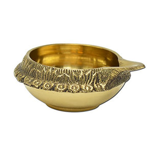 Set of 2 decorative brass kuber diya oil lamp india religious item-menswallet