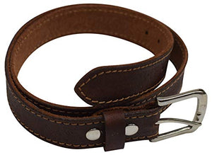 Men's Light Brown Full Grain Genuine Leather Classic Dress Belt with Removable Buckle-menswallet