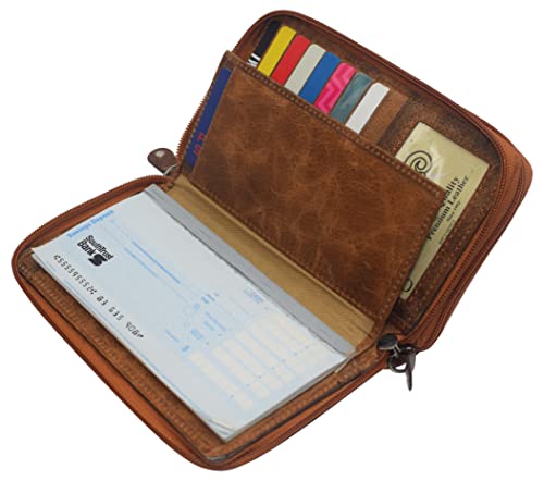 Women rfid blocking usa series wallet leather zip around phone