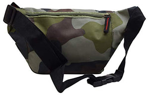 Camo nylon waist fanny pack belt bag pouch travel hiking camping hip purse men women (camo)-menswallet