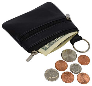 Genuine Leather Coin Purse Keychain for Women Marshal Coin Pouch Mini Zipper Change Purse Wallet-menswallet
