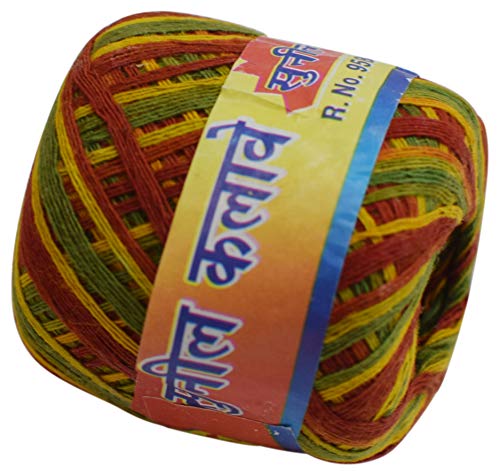 Handmade Religious Cotton Thread, Good Luck Pooja Dhaaga, Wrist Roll, for Pujan, Worship Wrist Thread Band Cotton Mauli Thread-menswallet