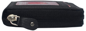 Genuine Leather Men Wallet Credit Card Holder RFID Blocking Zipper Pocket Thin-menswallet
