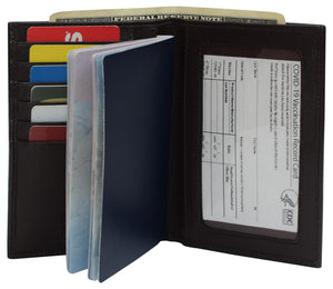Genuine Leather Vaccination Passport Holder Cover Wallet RFID Blocking Vaccine Card Holder Passport Wallet-menswallet