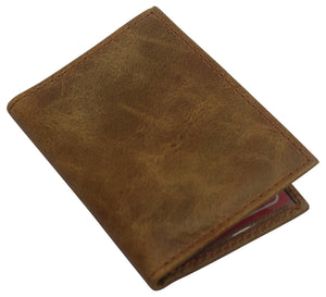 Slim Thin Genuine Leather 2 ID Window Mini Wallet Holder Bifold Driver's License Safe-menswallet