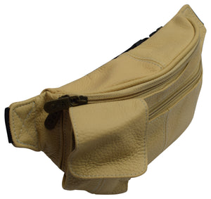 Genuine Leather Fanny Pack Cell Phone Holder Slim Waist Pouch Travel Tan-menswallet