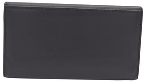 Women's Genuine Leather RFID Trifold Checkbook Slim Wallet for Ladies-menswallet