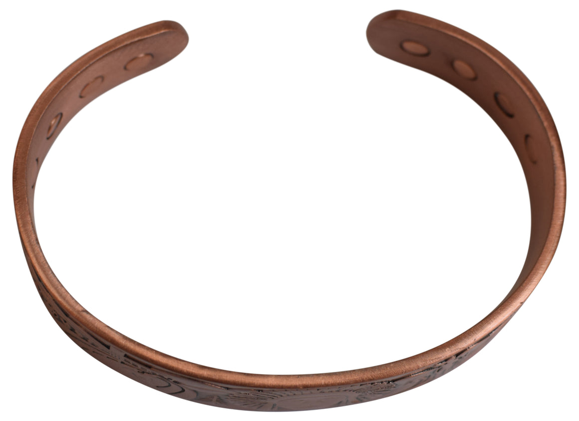 Pure Copper Native Indians Logo Bracelet With Strong Magnets Therapy Healing Pain-menswallet