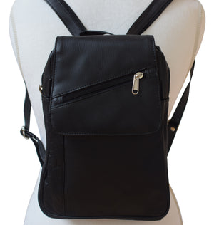 Women's Genuine Leather Small Backpack Causal Design Black Backpack Ladies-menswallet