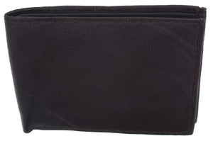 Children/Kids Slim Black Leather Lamb Mini Bifold Wallet 85-menswallet
