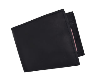 Mens Slim Bifold Cowhide Leather Wallet with ID Window 1160 CF-menswallet