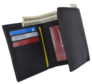 Men's Wallet RFID Genuine Leather Trifold with ID Window and Removable Card Slots-menswallet