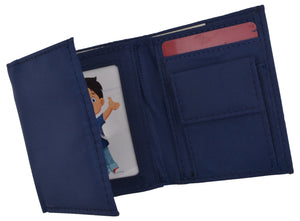 New Boys Slim Thin Nylon Trifold Wallet with Coin Pouch-menswallet