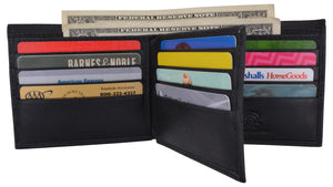 Bifold Men's RFID Security Blocking Leather Extra Capacity Credit Card ID Wallet-menswallet