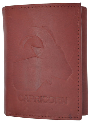 Capricorn Zodiac Sign Bifold Trifold Genuine Leather Men's Wallets-menswallet