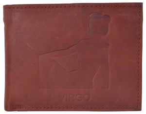 Virgo Zodiac Sign Bifold Trifold Genuine Leather Men's Wallets-menswallet