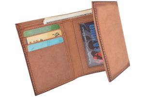 CAZORO Real Leather Wallets for Men RFID Blocking Slim Trifold Wallet with Card Slots & ID Window-menswallet