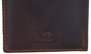 RFID Men's Distress Vintage Leather Men's Slim Hipster Bifold Euro Wallet by Cazoro-menswallet