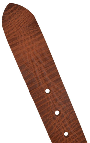 Durable Men's Casual Genuine Top Grain Leather Tan Belt with Silver Buckle-menswallet